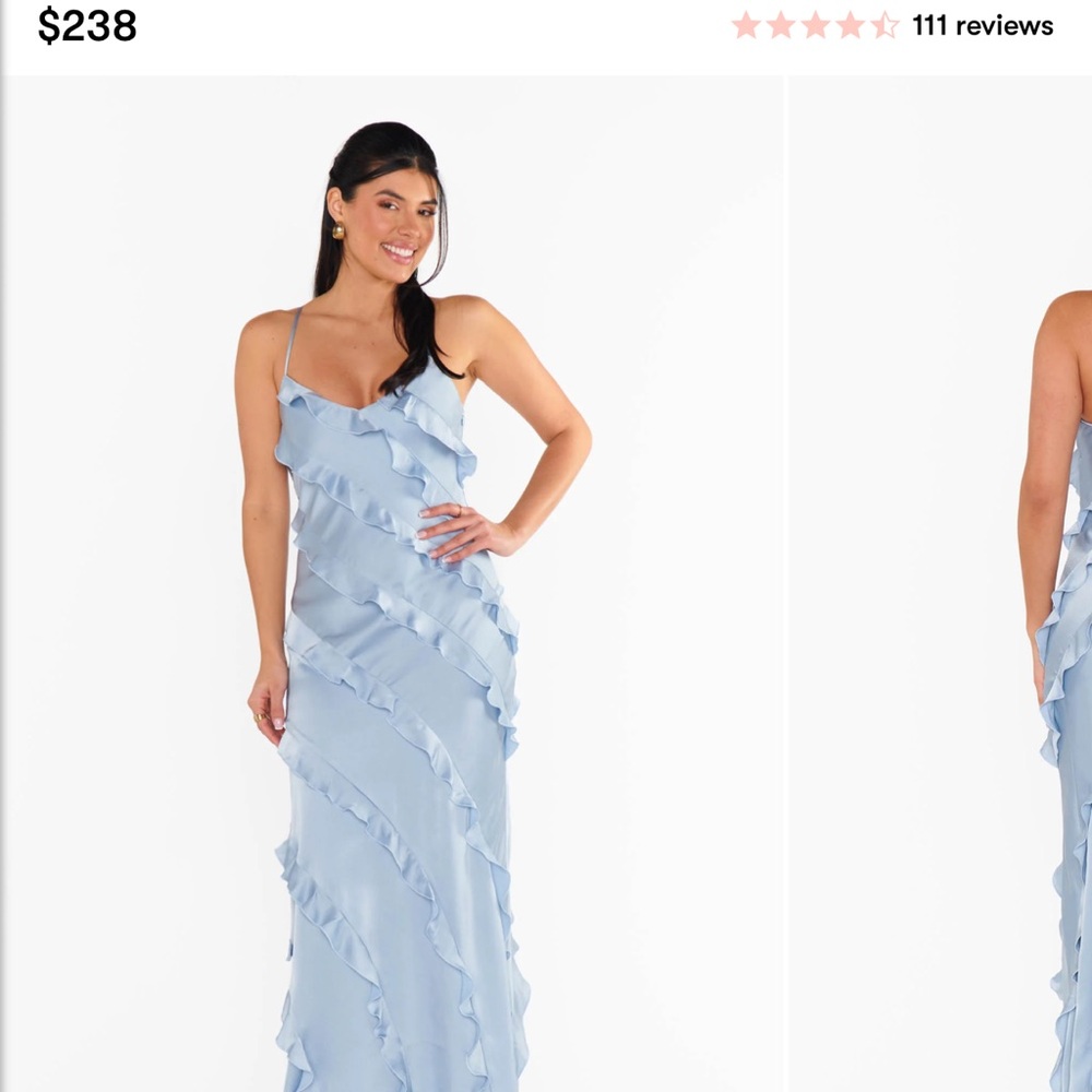 Show Me Your MuMu Light Blue Luxe Satin Bridesmaid Dress - Picture 2 of 5
